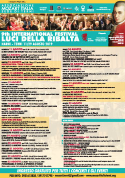 INTERNATIONAL FESTIVAL LUCI DELLA RIBALTA 2019 - NARNI - TERNI