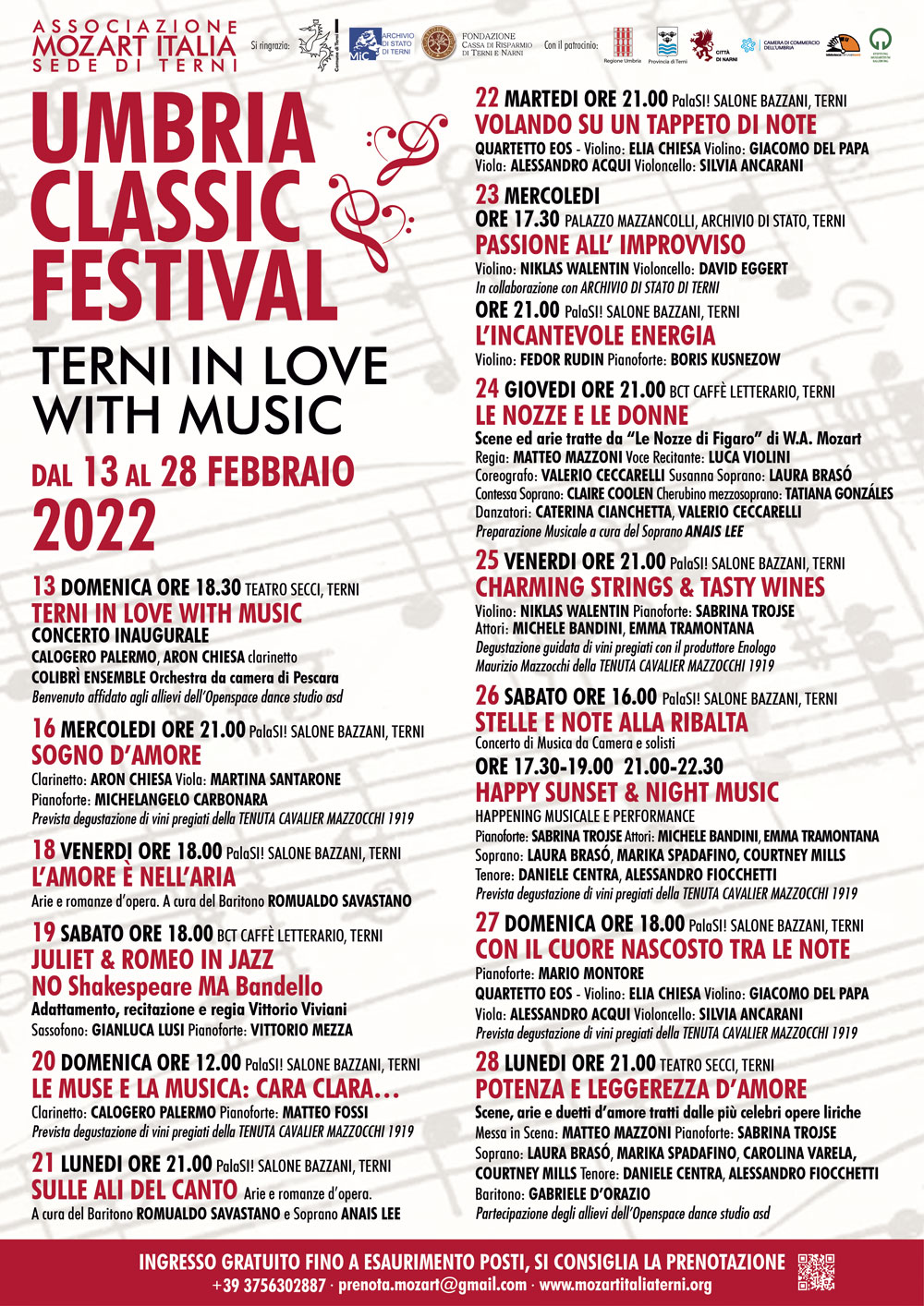 PROGRAMMA 2022 UMBRIA CLASSIC FESTIVAL