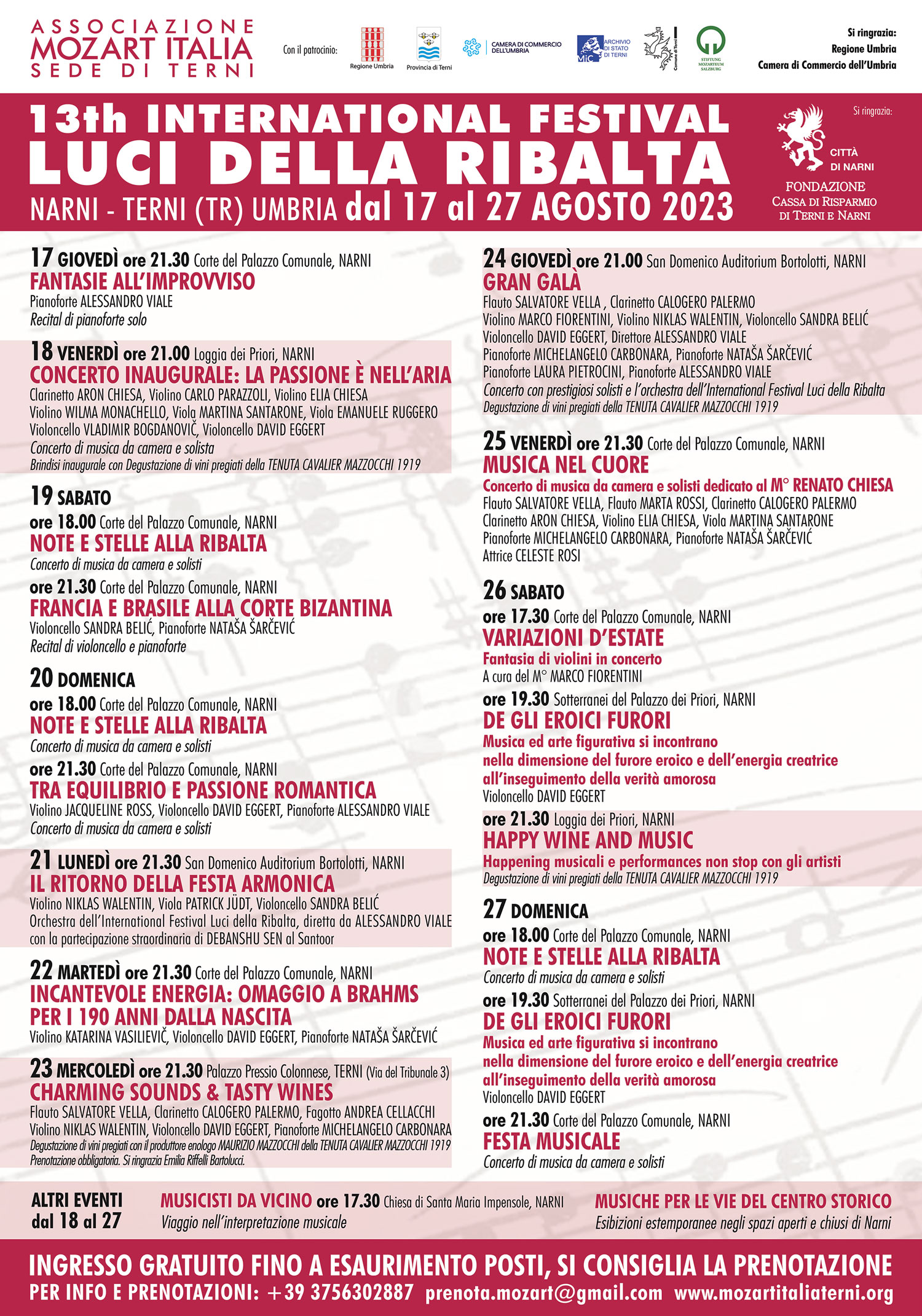 LUCI DELLA RIBALTA AGOSTO 2023