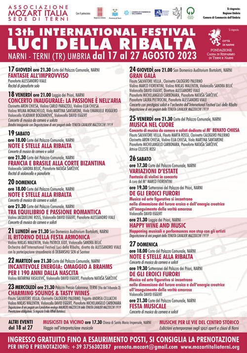LUCI DELLA RIBALTA AGOSTO 2023