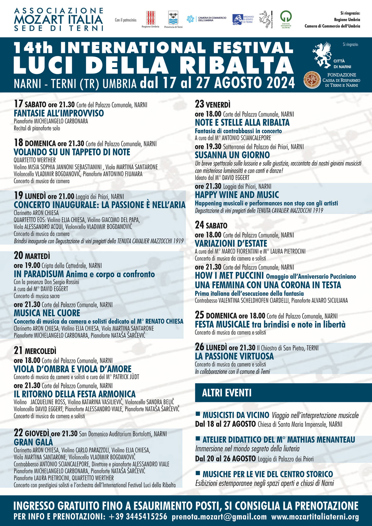 14th INTERNATIONAL FESTIVAL LUCI DELLA RIBALTA 2024