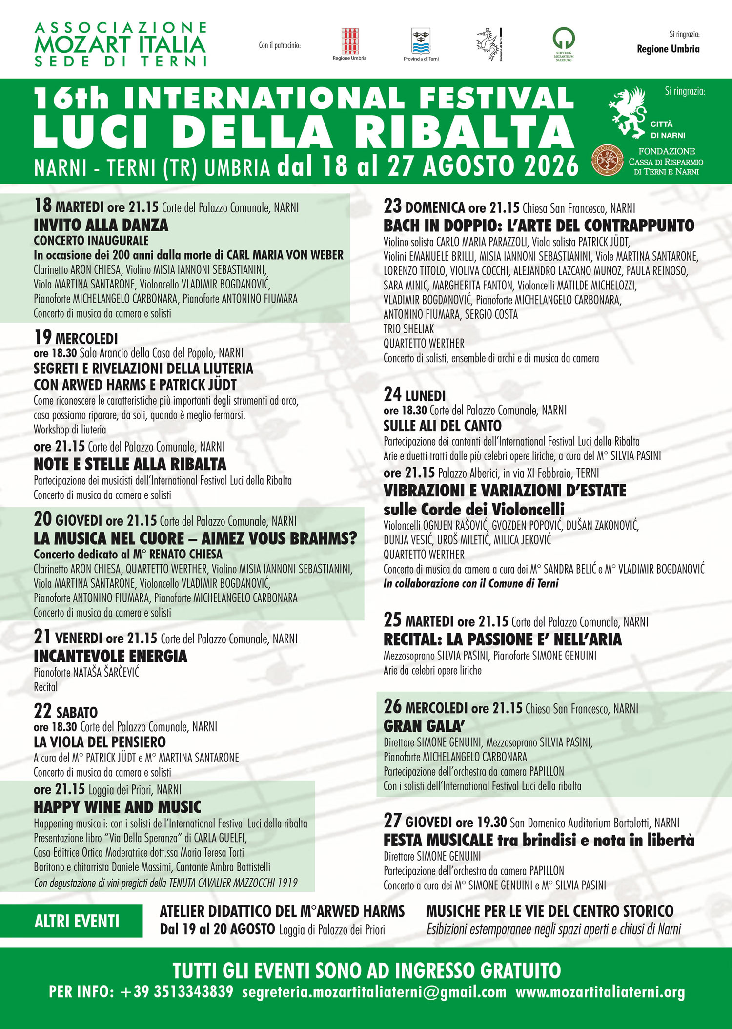 LUCI DELLA RIBALTA 2026